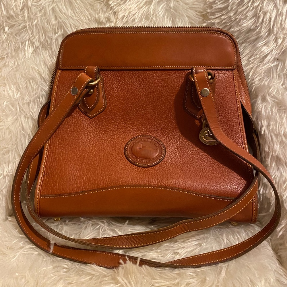 Dooney and Bourke British Tan Carpet Shoulder Bag